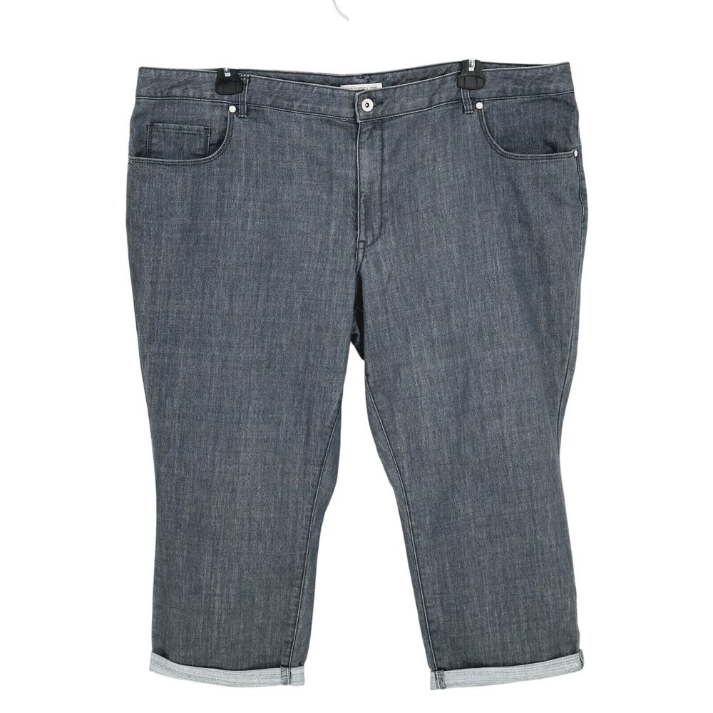 Coldwater Creek Jeans Plus Size 22 Gray Natural Fit Crop Ankle Cuffed Straight